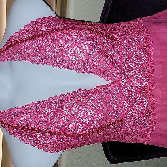 Women's Plus size  hot pink sheer baby doll 3X NWOT - Picture 4 of 15